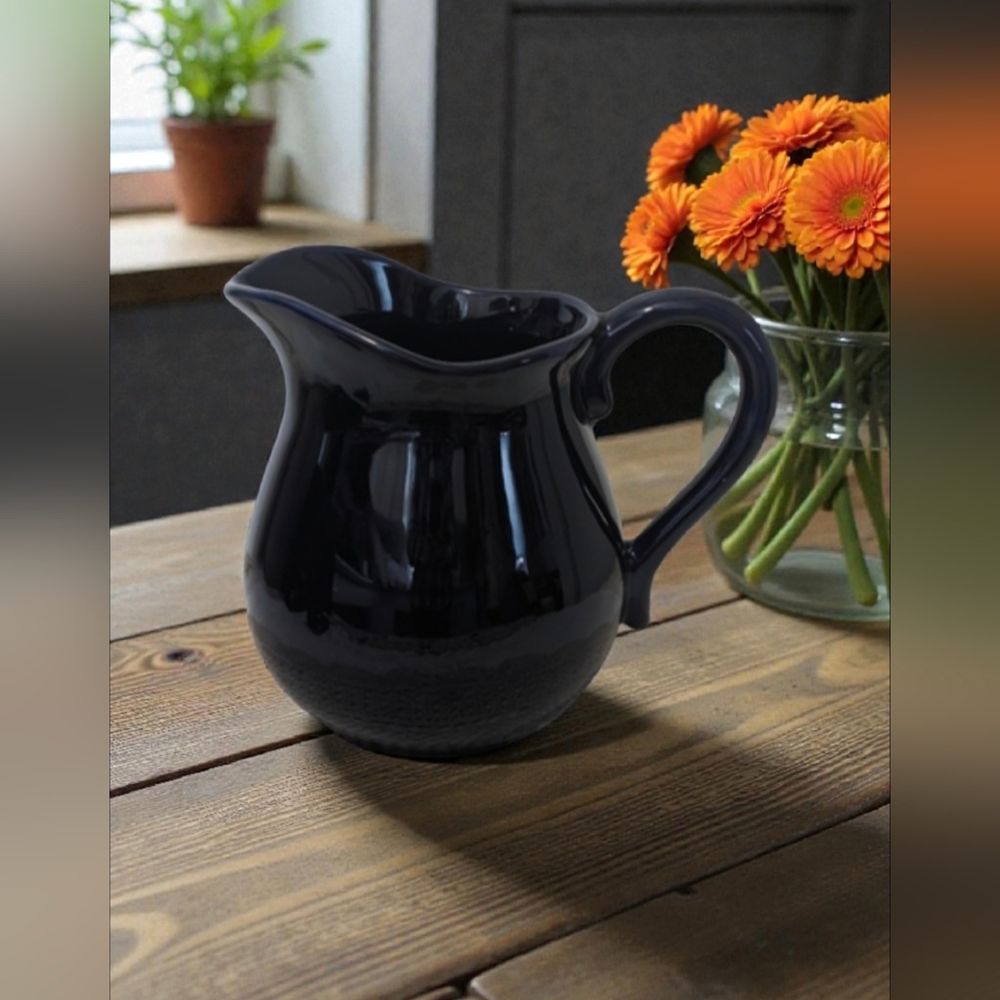 Drink Pitcher, Cobalt Blue Earthenware Pitcher